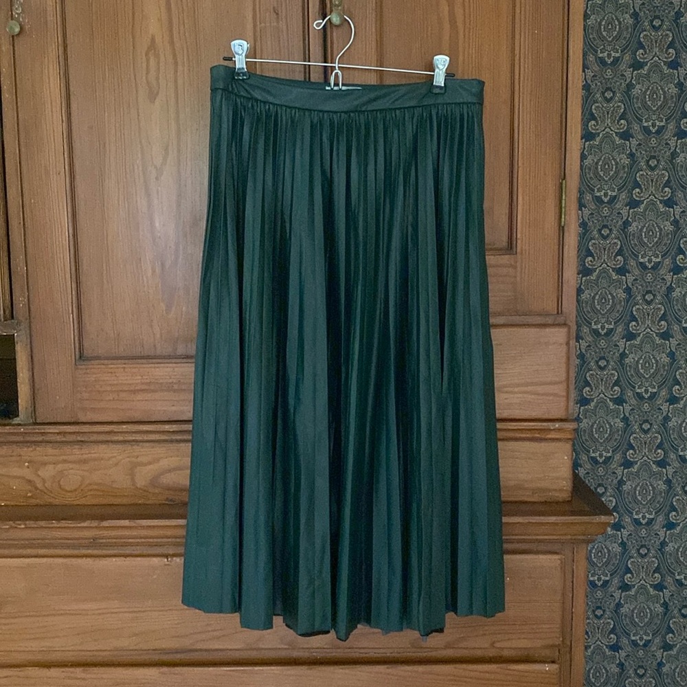 See and Be Seen Faux Leather Skirt - Dark Green